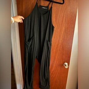 Black Sleeveless Jumpsuit with Pockets